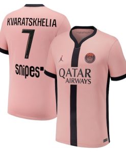 Khvicha Kvaratskhelia Paris Saint-Germain Nike Youth 2024/25 Third Replica Player Jersey - Pink