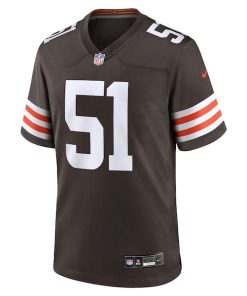 Alternative view of Mike Hall Jr. Cleveland Browns Nike Team Game Jersey -  Brown