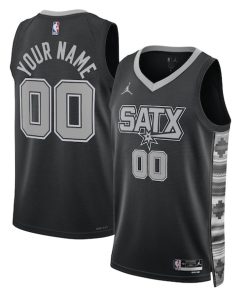 San Antonio Spurs Jordan Brand Unisex 2022/23 Swingman Custom Jersey - Statement Edition - Black