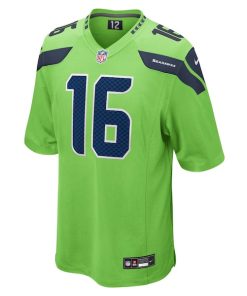 Alternative view of Tyler Lockett Seattle Seahawks Nike  Game Jersey - Neon Green