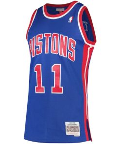 Alternative view of Isiah Thomas Detroit Pistons 1988/89 Hardwood Classics Swingman Jersey - Blue
