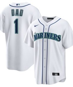 Seattle Mariners Nike #1 Dad Home Replica Jersey - White