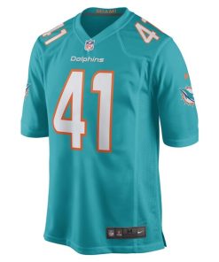 Alternative view of Channing Tindall Miami Dolphins Nike Game Player Jersey - Aqua