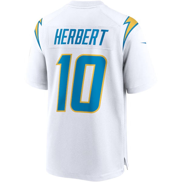 Justin Herbert Los Angeles Chargers Nike Game Jersey - White/Navy/Royal - Image 4