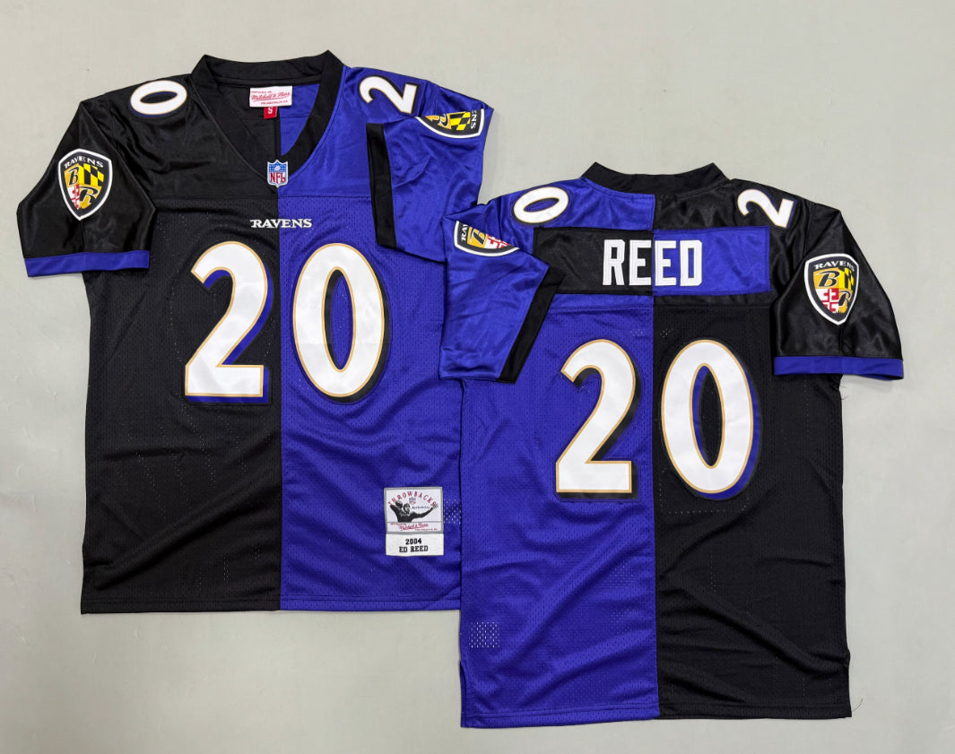 Ed Reed Baltimore Ravens Authentic Split Throwback Retired Player Jersey