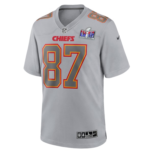Travis Kelce Kansas City Chiefs Nike Super Bowl LVIII Atmosphere Fashion Game Jersey - Gray - Image 2