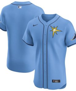 Alternative view of Tampa Bay Rays Nike Alternate Vapor Premier Elite Patch Jersey - Light Blue