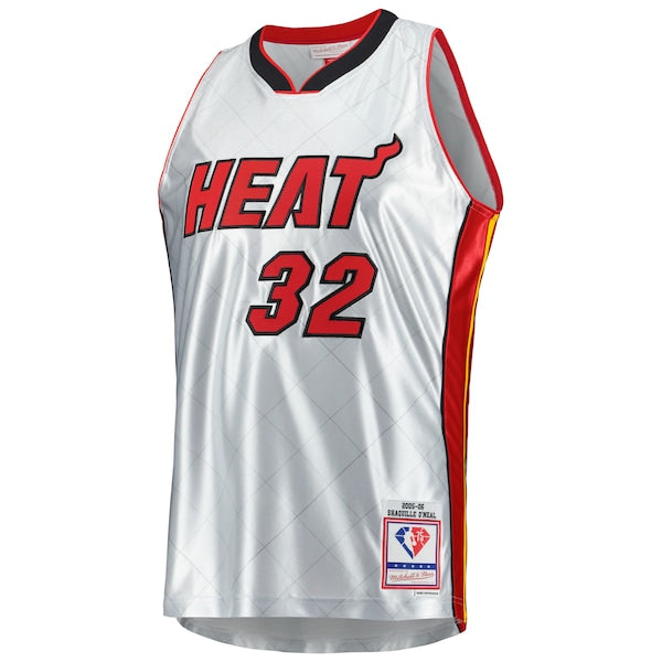 Shaquille O'Neal Miami Heat 2005/06 Hardwood Classics 75th Anniversary Swingman Jersey - Platinum - Image 2