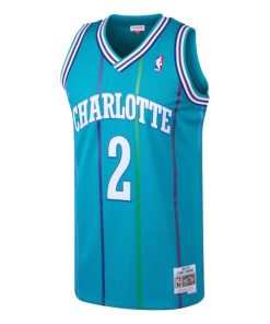 Alternative view of Larry Johnson Charlotte Hornets 1992/93 Hardwood Classics Swingman Jersey - Teal