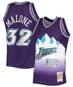 Karl Malone Utah Jazz 1996/97 Hardwood Classics NBA 75th Anniversary Diamond Swingman Jersey - Purple