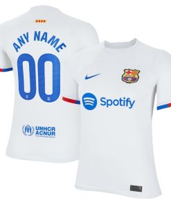Barcelona Nike Youth 2023/24 Away Custom Replica Jersey - White