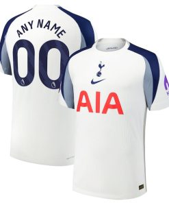 Tottenham Hotspur Nike 2025/26 Home Authentic Custom Jersey - White/Yellow