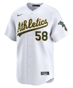 Alternative view of Paul Blackburn Oakland Athletics Nike Home Limited Player Jersey - White