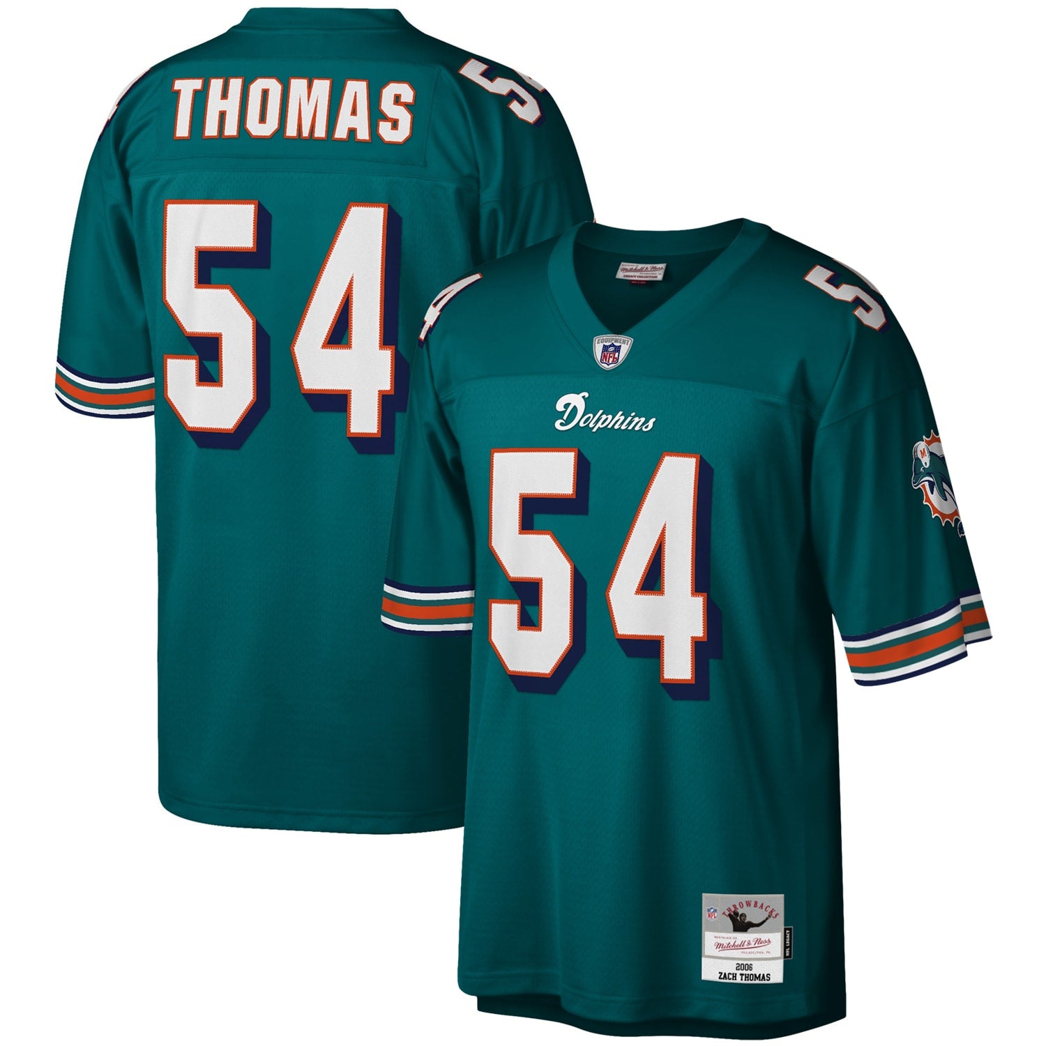 Zach Thomas Miami Dolphins Legacy Replica Jersey - Orange/Aqua/White - Image 7