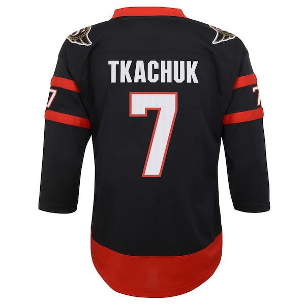 Brady Tkachuk Ottawa Senators Youth 2020/21 Home Replica Player Jersey - Black - Image 3