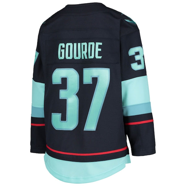 Yanni Gourde Seattle Kraken Youth Home Premier Player Jersey - Deep Sea Blue - Image 3