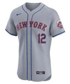 Alternative view of Francisco Lindor New York Mets Nike Road Elite Player Jersey - Gray