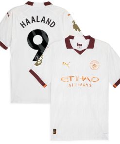 Erling Haaland Manchester City Puma 2023/24 Away Authentic Jersey - White