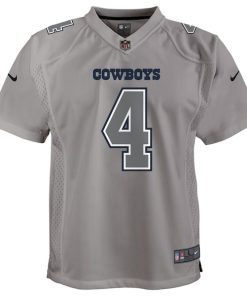 Alternative view of Dak Prescott Dallas Cowboys Nike Youth Atmosphere Game Jersey - Gray