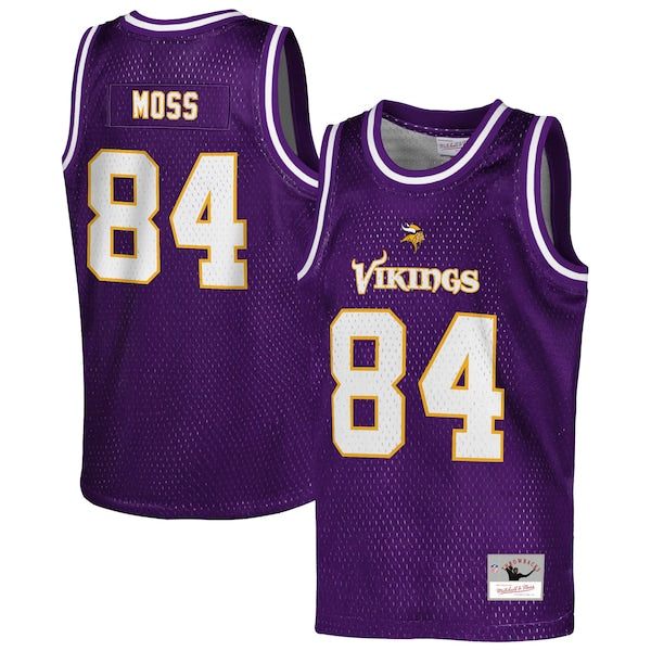 Randy Moss Minnesota Vikings Youth Retired Player NFL Basketball Fashion Jersey - Purple