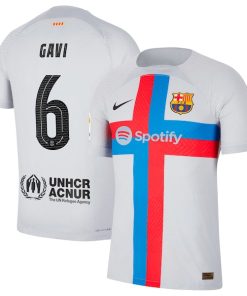 Gavi Barcelona Nike 2022/23 Third Vapor Match Authentic Player Jersey - Gray