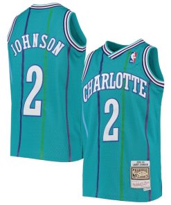 Larry Johnson Charlotte Hornets  Youth 1992/93 Hardwood Classics Swingman Jersey - Teal