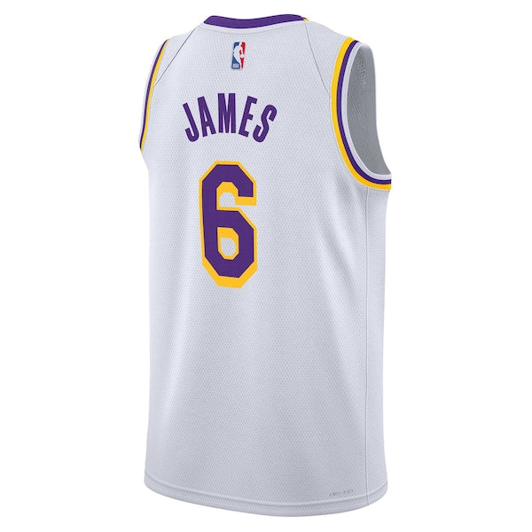 LeBron James Los Angeles Lakers Nike Youth Swingman Jersey - Association Edition - White - Image 3