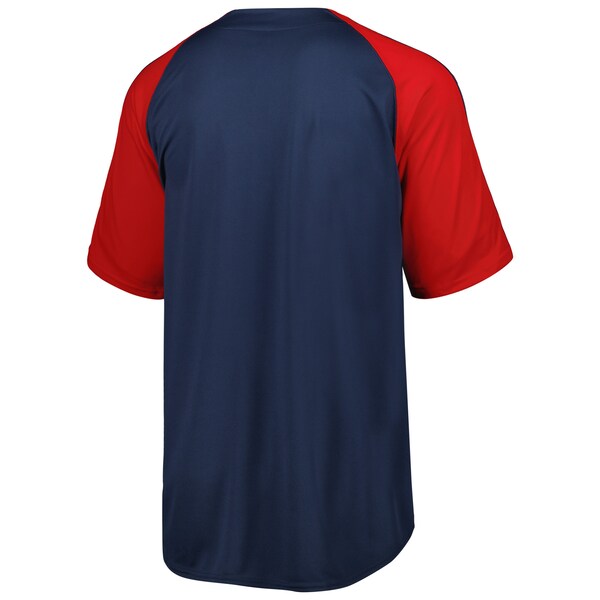 Atlanta Braves Stitches Button-Down Raglan Fashion Jersey - Navy - Image 3