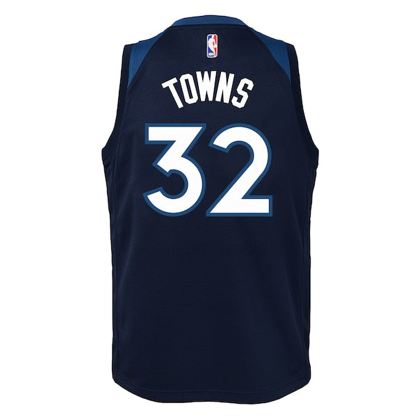 Karl-Anthony Towns Minnesota Timberwolves Nike Youth Swingman Jersey Navy - Icon Edition - Image 3