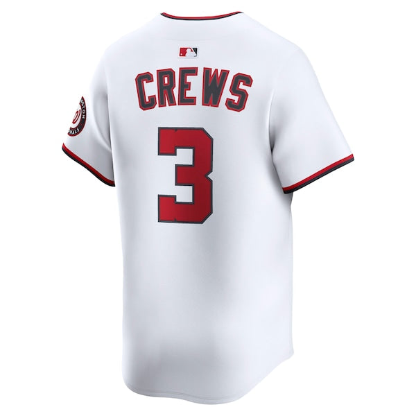 Dylan Crews Washington Nationals Nike Alternate Limited Player Jersey - White - Image 3