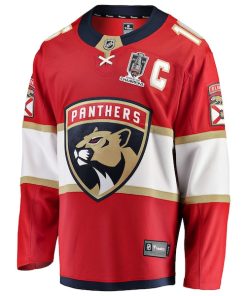Alternative view of Aleksander Barkov Florida Panthers  2025 Stanley Cup Champions Breakaway Jersey - Red