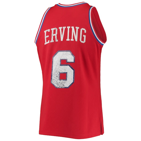 Julius Erving Philadelphia 76ers 1982/83 Hardwood Classics NBA 75th Anniversary Diamond Swingman Jersey - Red - Image 3