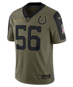Alternative view of Quenton Nelson Indianapolis Colts Nike 2021 Salute To Service Limited Player Jersey - Olive
