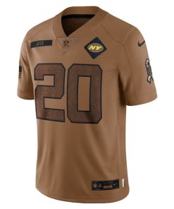 Alternative view of Breece Hall New York Jets Nike 2023 Salute To Service Limited Jersey - Brown