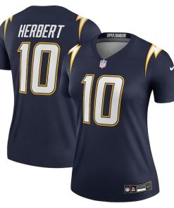 Justin Herbert Los Angeles Chargers Nike Women's Alternate Super Chargers Legend Player Performance Top - Navy/Gold