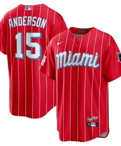 Brian Anderson Miami Marlins Nike City Connect Replica Player Jersey - Red