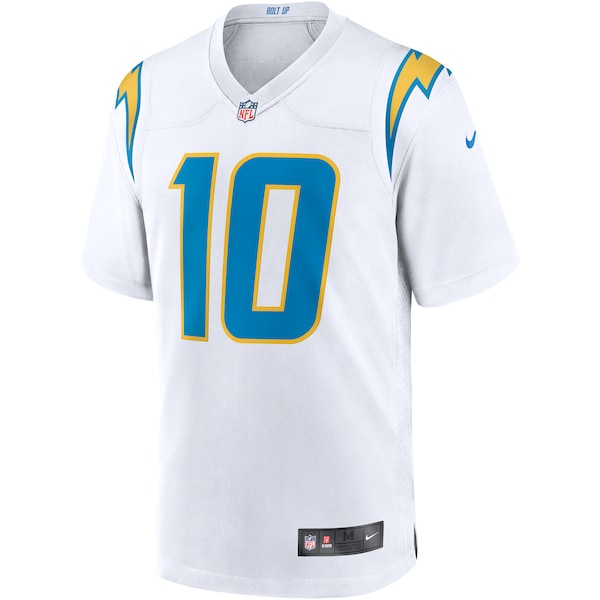 Justin Herbert Los Angeles Chargers Nike Game Jersey - White/Navy/Royal - Image 3