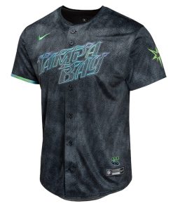 Alternative view of Tampa Bay Rays Nike Youth 2024 City Connect Limited Jersey - Black