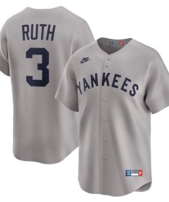 Babe Ruth New York Yankees Nike Throwback Cooperstown Collection Limited Jersey - Gray