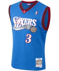 Alternative view of Allen Iverson Philadelphia 76ers 1999/2000 Hardwood Classics Swingman Jersey - Royal
