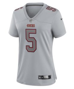 Alternative view of Trey Lance San Francisco 49ers Nike Women's Atmosphere Fashion Game Jersey - Gray