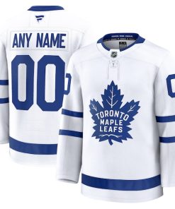 Alternative view of Toronto Maple Leafs  Away Premium Custom Jersey - White/Blue/Black
