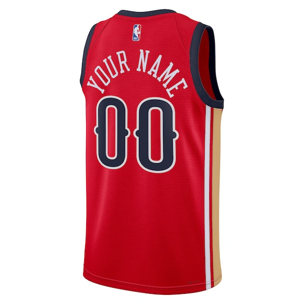 New Orleans Pelicans Jordan Brand Unisex Swingman Custom Jersey - Red - Statement Edition - Image 3