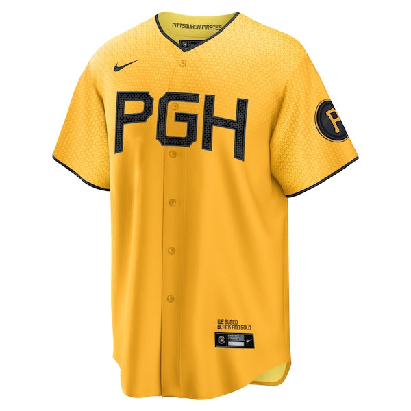 Bryan Reynolds Pittsburgh Pirates Nike 2023 City Connect Replica Player Jersey - Gold - Image 2