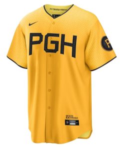 Alternative view of Roberto Clemente Pittsburgh Pirates Nike 2023 City Connect Replica Player Jersey - Gold