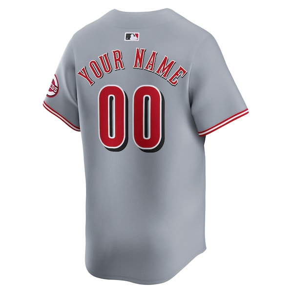 Cincinnati Reds Nike Away Limited Custom Jersey - Gray - Image 3