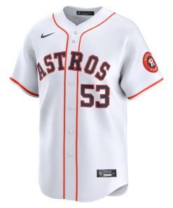 Alternative view of Cristian Javier Houston Astros Nike Home Limited Player Jersey - White