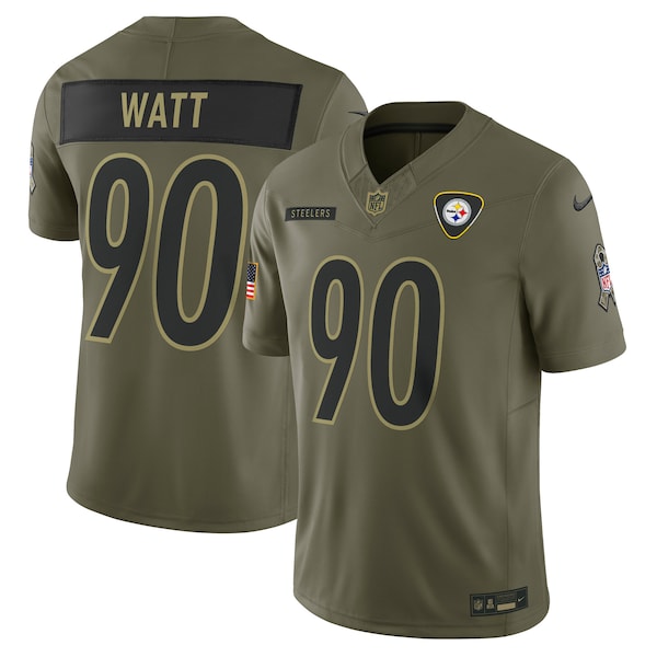 T.J. Watt Pittsburgh Steelers Nike 2025 Salute to Service Limited Jersey - Olive