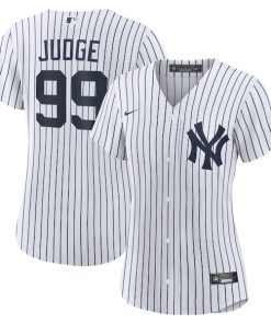 Alternative view of Aaron Judge New York Yankees Nike Women's Home Replica Player Jersey - White/Navy