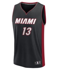Alternative view of Bam Adebayo Miami Heat  Youth Fast Break Replica Player Jersey - Black - Icon Edition